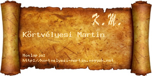 Körtvélyesi Martin névjegykártya