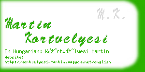 martin kortvelyesi business card